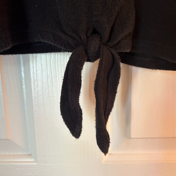 Madewell Black Tie Front Cropped Sweater // Size S - Picture 5 of 6